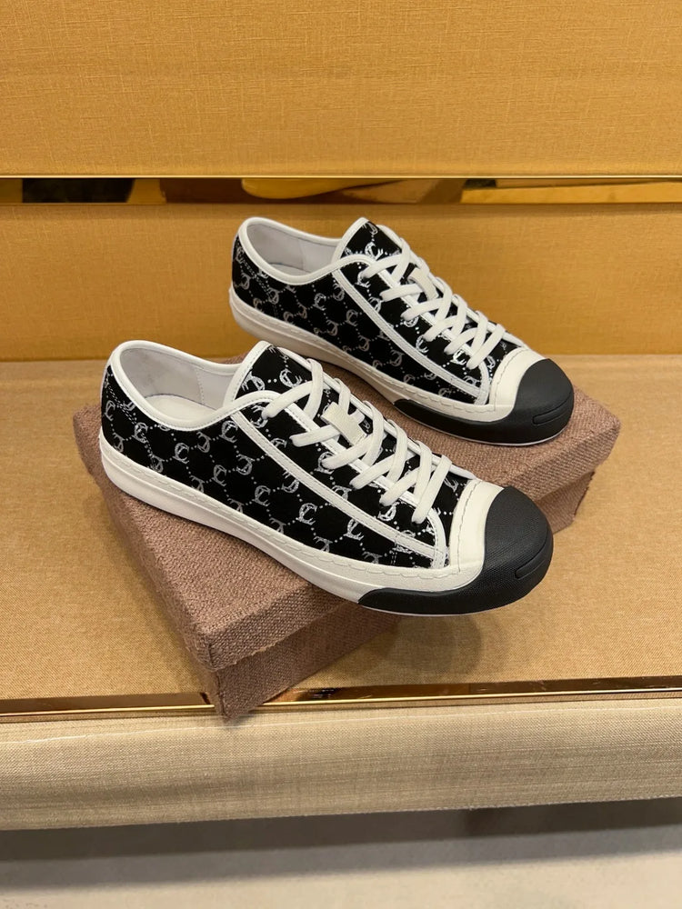 New Genuine Leather Men's Lace-up Type Sports Shoes Fashion Casual Sneaker First Layer Cowhide Running Shoes