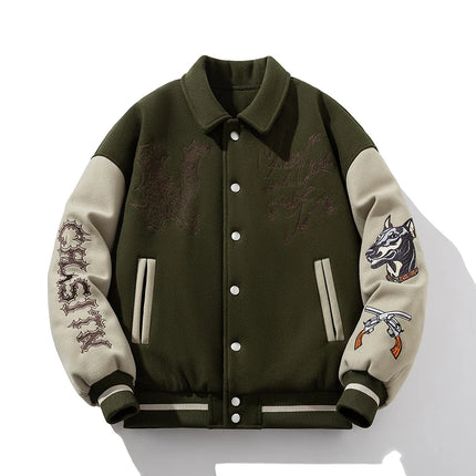 Man Baseball Jacket Winter Letter Embroidery Varsity Jacket Women American Vintage Coat Warm Fashion Hip Hop Original Original