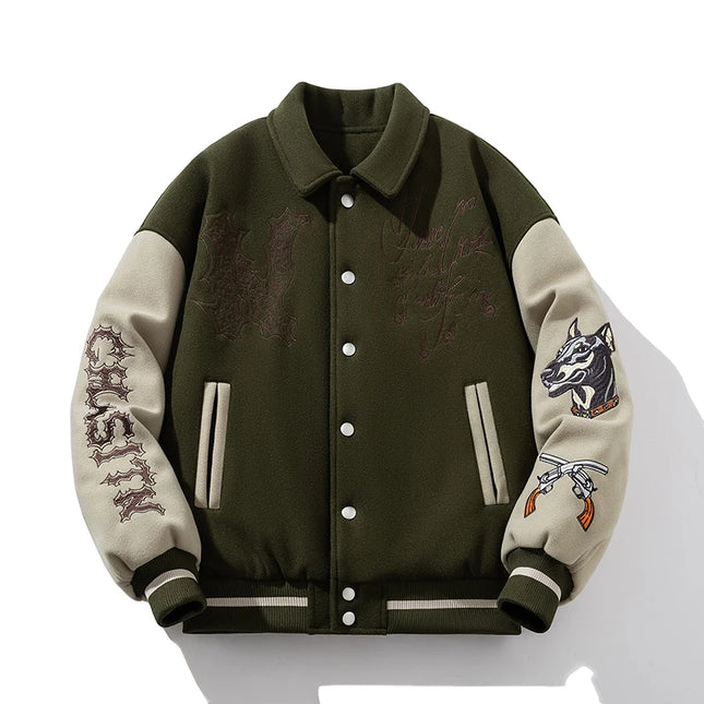 Man Baseball Jacket Winter Letter Embroidery Varsity Jacket Women American Vintage Coat Warm Fashion Hip Hop Original Original