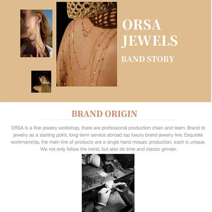 ORSA JEWELS 925 Silver Minimalism Dangle Long Chains Earrings for Women Vintage Cubic Zircon Drop Earings Jewelry Gifts SE111 PlatiNum