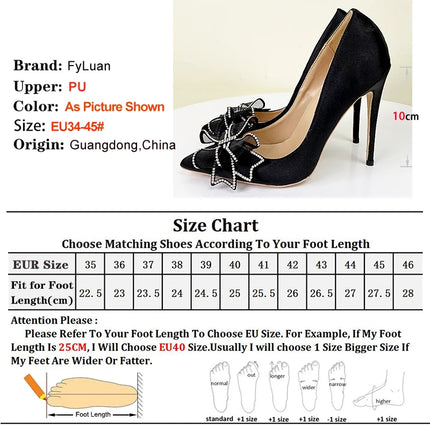 Blingbling strass festa da sera estiva tacchi alti donna 8-12 cm moda fiocco-nodo partito pompe eleganti scarpe da donna taglia 34-45