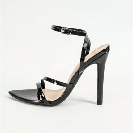 Hlieny 2026 New Women's Sandals Ankle Buckle Strap Summer Fashion Party Pointed Toe Thin High Heels Ladies Banquet Shoes