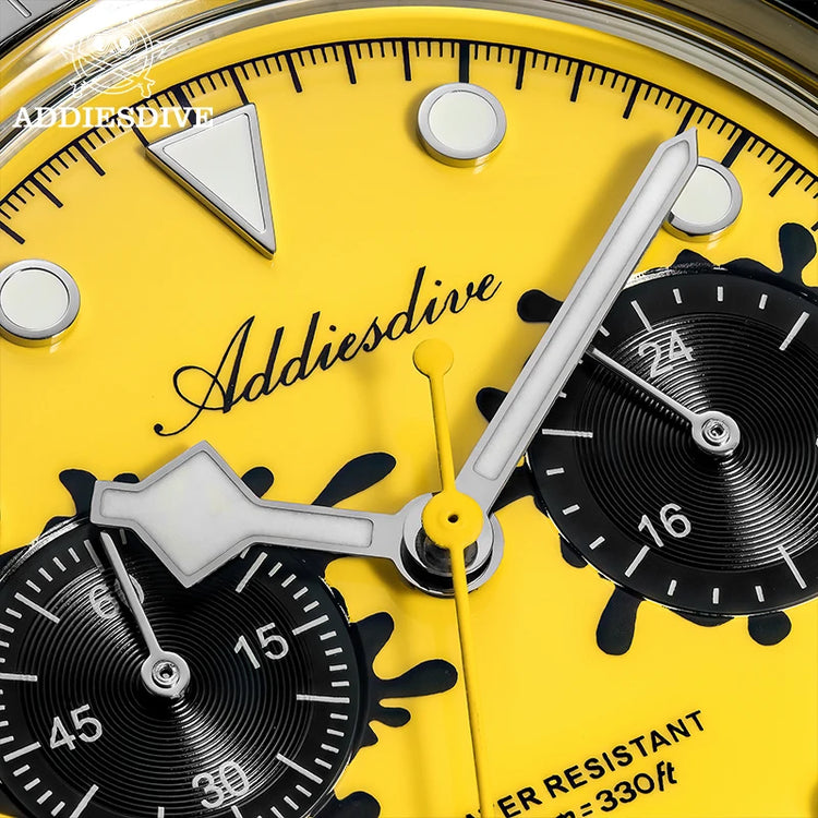 ADDIESDIVE VK64 Watches Men New Quartz Wristwatch Luxury Ceramic Bezel Chronograph BGW9 Luminous Diving 100m Waterproof AD2520
