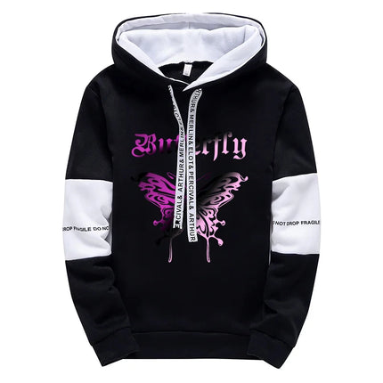 Letter Print Hoodie for Woman High Grade Y2K Korean Style Hooded Long Sleeve Sweatshirt Urban Fashion Loose Coat