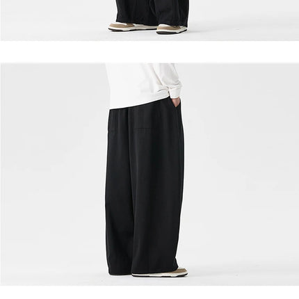 Pantaloni a gamba larga da uomo comodi da indossare Pantaloni casual Pantaloni Harun giapponesi Pantaloni sportivi con coulisse a lanterna da uomo Taglie forti