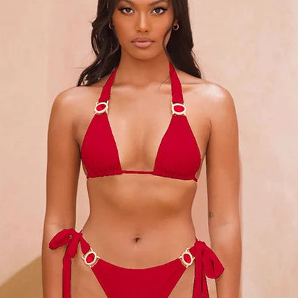 2025 Elegante set bikini in pizzo bianco per costume da bagno in 2 pezzi alla moda e chic da spiaggia, perfetto per abbigliamento da spiaggia e feste in piscina, scariole estive platinumshop