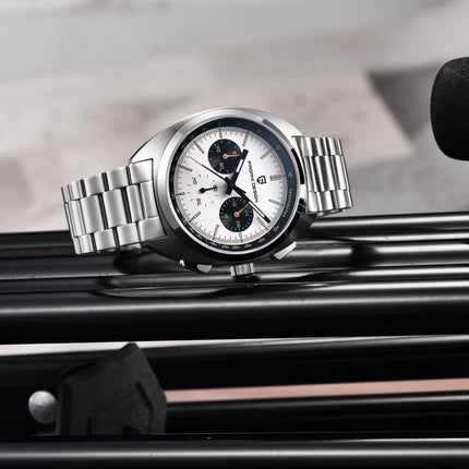 PAGANI DESIGN 2025 Nuovo Panda Dial Orologi da uomo Orologio al quarzo di lusso per uomo Giappone VK63 Cronografo sportivo Orologio da polso in vetro zaffiro