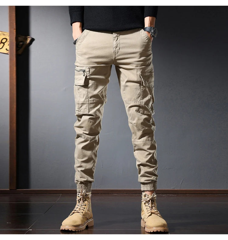 Street Fashion Men Jeans Black Green Loose Fit Big Pocket Casual Cargo Pants Hombre Zipper Designer Hip Hop Joggers Men Overalls