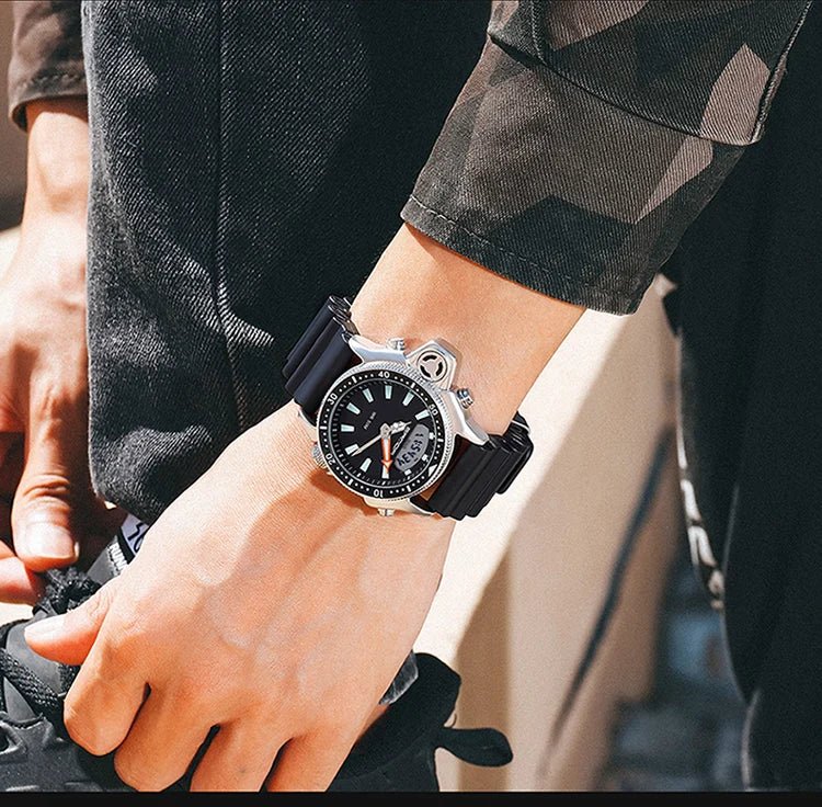 SANDA Sport orologio digitale al quarzo da uomo orologi subacquei creativi orologio da uomo con allarme impermeabile orologio con doppio Display Relogio Masculino platinumshop
