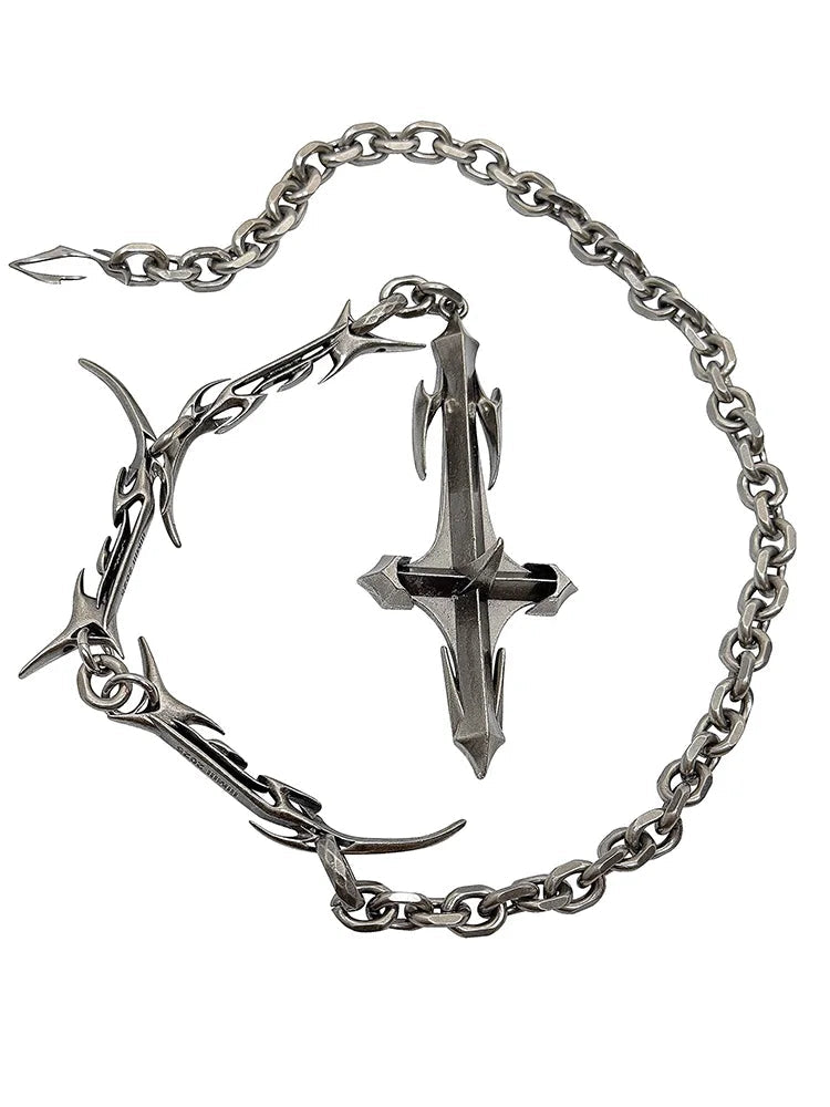 Set di Gioielli Punk Rock per Donne e Uomini, Collane e Anelli con Ciondolo a Croce Gotica, Collezione di Accessori Gioiello Audaci platinumshop