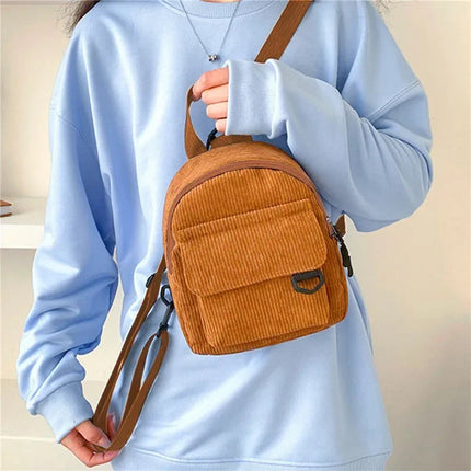 Mini Backpack Square Bag Korean Version Fashionable Sweet Shoulder Bag Female's Schoolbag Stylish  Simple Crossbody Bag Casual PlatiNum