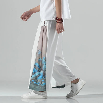 Nuovi pantaloni da uomo e da donna Chinoiserie moda giapponese pantaloni sportivi da uomo larghi di grandi dimensioni abbinati a pantaloni larghi di grandi dimensioni