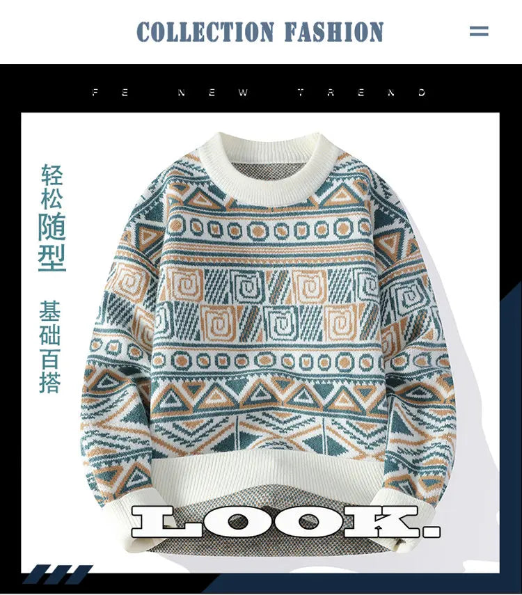 Men's fashion pullovers 2026 men winter korean style Sweaters mens warm sweater O-neck men sweaters autumn  men full size M-3XL
