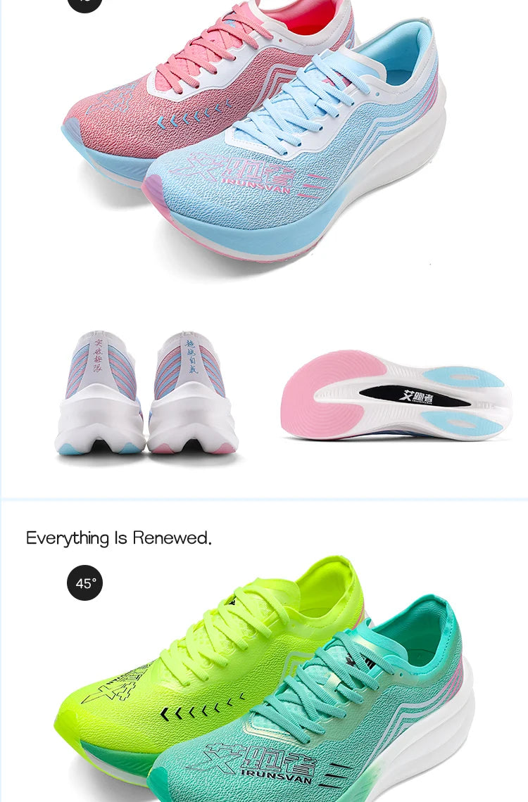 IRUNSVAN Christmas Limited Edition FullLength Carbon Plate Running Shoes TwoToneUnisex Ultrallightweight  Comfortable 24025 PlatiNum