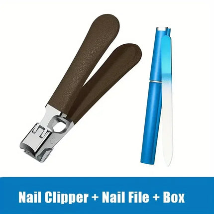 Professional Stainless Steel Nail Clippers Set for Thick Nails Anti-Splash Sharp Trimmer Nail Pedicure Manicure Tools for Men 2028