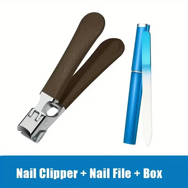 Professional Stainless Steel Nail Clippers Set for Thick Nails Anti-Splash Sharp Trimmer Nail Pedicure Manicure Tools for Men 2028
