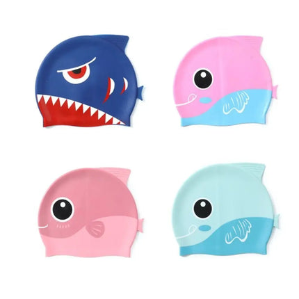 Modello squalo balena proteggi le orecchie per capelli lunghi modello cartone animato dinosauro cappello da nuoto cuffia da nuoto cappello elastico cappello da piscina