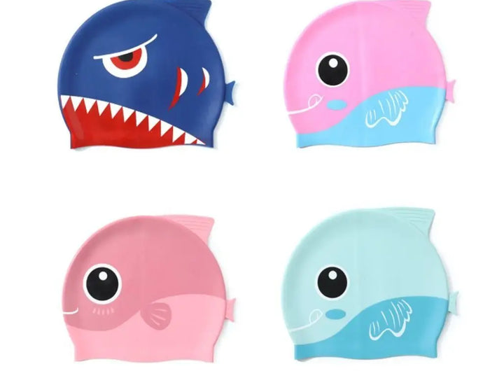 Modello squalo balena proteggi le orecchie per capelli lunghi modello cartone animato dinosauro cappello da nuoto cuffia da nuoto cappello elastico cappello da piscina