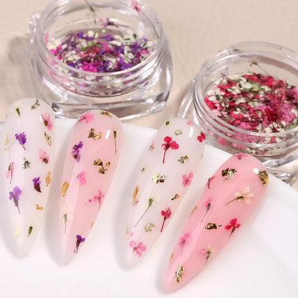 3D Mix Colors Flower Nail Art Sticker Resin - Summer Natural Minced Flowers Decal for Nails Art Accessories&Applique DIY Craft