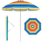 Ombrellone da spiaggia, 178 cm, antivento, stabile, UPF 50+, 30 °   Protezione solare pieghevole con punta a terra e borsa per il trasporto (colorata)
