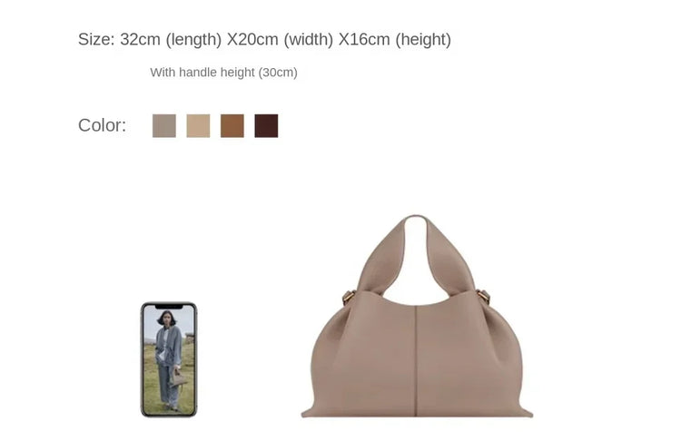 Borsa a Tracolla da Donna di Alta Gamma Autunno/Inverno 2025 – Design con Motivo Lychee e Tracolla a Nuvola