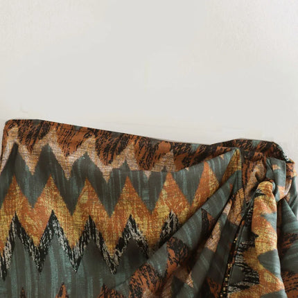 Gonna mini pareo annodata con stampa geometrica vintage da donna Faldas Mujer Abiti con cerniera casual con nappa con perline femminili