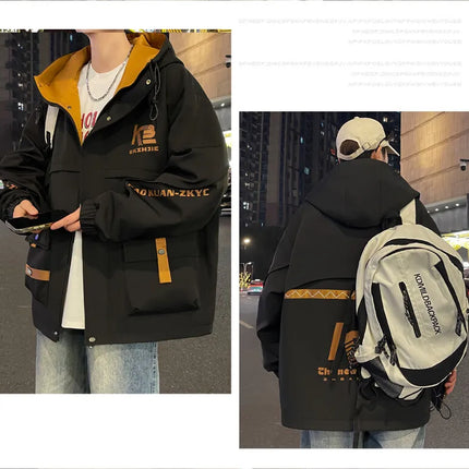 High Quality Men's Casual Hooded Jackets 2026 Spring Autumn Outdoor Coat Youth Streetwear Plus Size M-4XL Top Windproof Clothing