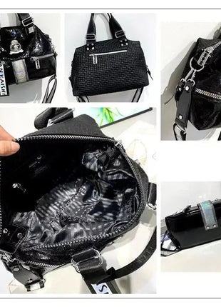 Large Capacity Handbag Female 2024 New Trend High-Grade Fashion Sequins Messenger Bag Luxury Designer Casual Tote Shoulder Bags PlatiNum