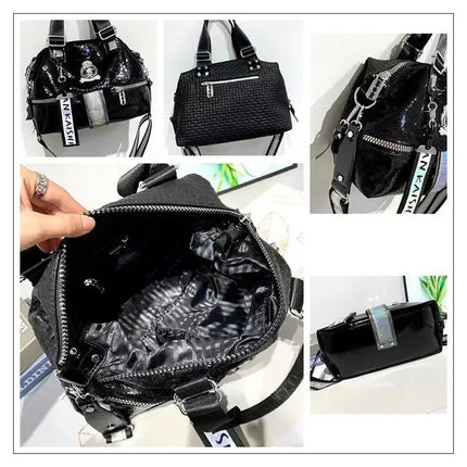 Large Capacity Handbag Female 2024 New Trend High-Grade Fashion Sequins Messenger Bag Luxury Designer Casual Tote Shoulder Bags PlatiNum