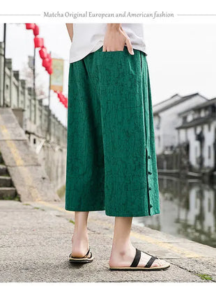 Pantaloni da samurai giapponesi Kimono da uomo Pantaloni casual in cotone retrò da uomo Pantaloni larghi casual Hip Hop Harajuku di alta qualità da uomo