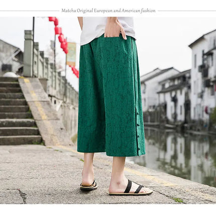 Pantaloni da samurai giapponesi Kimono da uomo Pantaloni casual in cotone retrò da uomo Pantaloni larghi casual Hip Hop Harajuku di alta qualità da uomo