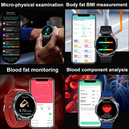 Nuovo Smartwatch 2026 con Analisi AI del Grasso Corporeo, ECG+PPG, Acido Urico, Pressione Sanguigna, Ossigeno nel Sangue, Chiamate, Schermo AMOLED per Uomini e Donne platinumshop