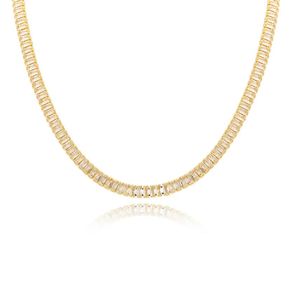 Collana girocollo con zirconi cubici da donna verde di lusso Collana con catena da tennis in cristallo arcobaleno lucido CZ per regalo da donna