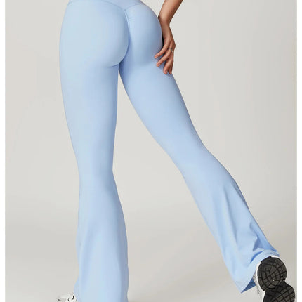 Flare Leggings Yoga Pants Women Bell-bottoms Yoga Tights High Waist Fitness Pants Stretch Gym Workout Sports Push Up Leggings PlatiNum