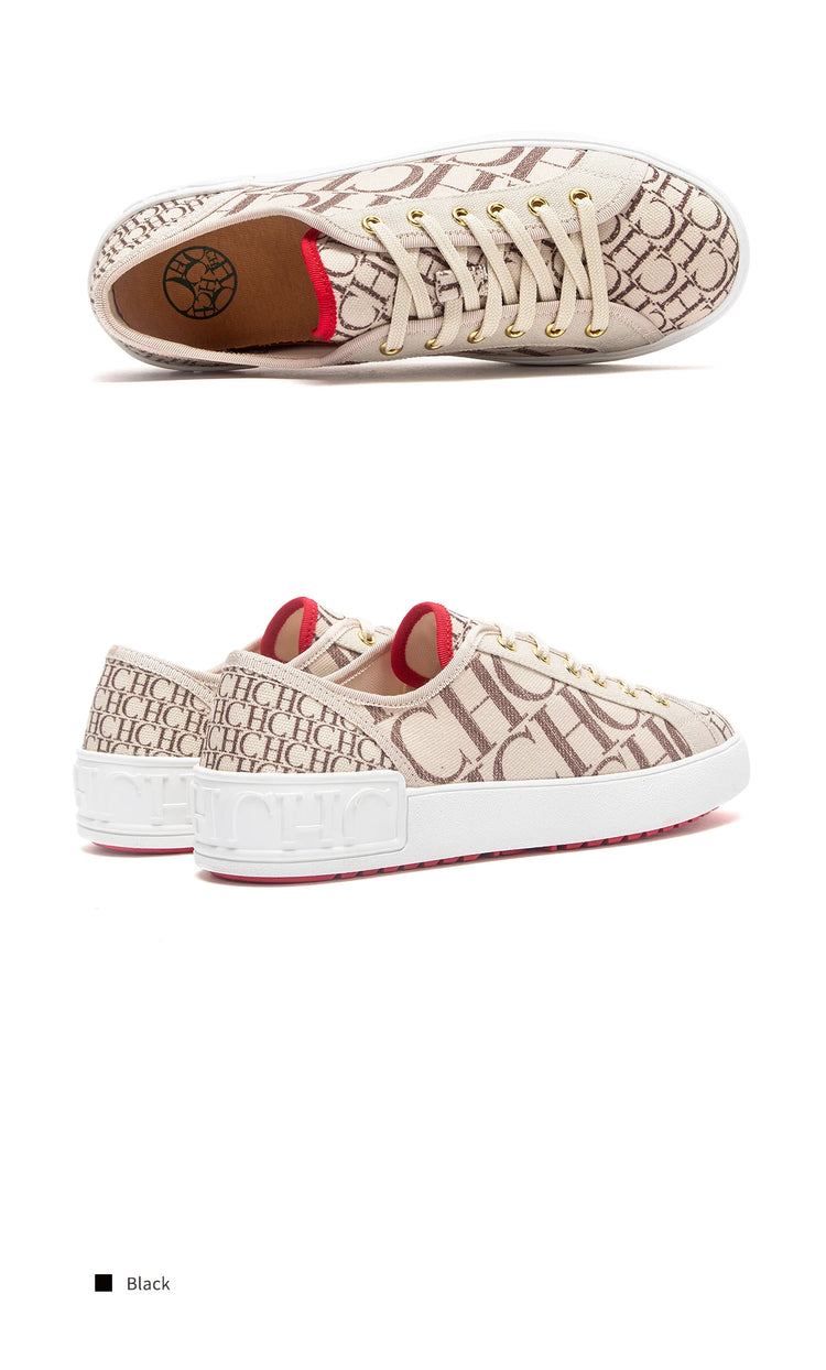 C-H Women's Casual Shoes  Autumn New Comfortable Canvas Shoes Skeleton Correction Woman Walking Shoes