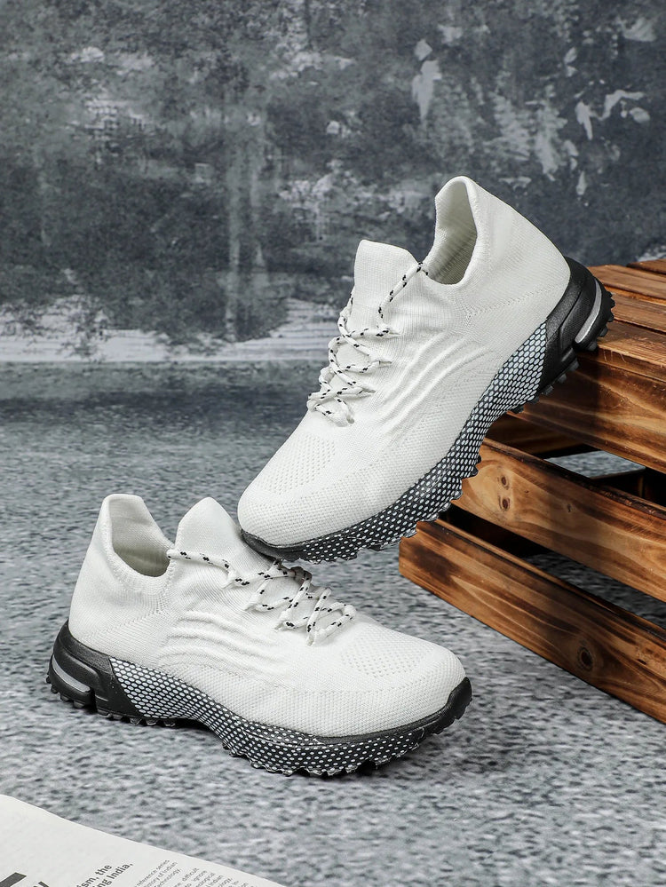 Breathable Socks Shoes Women Lightweight Knitted Casual Sneakers Non-slip Walking Footwear Outdoor Jogging Fitness Sports PlatiNum