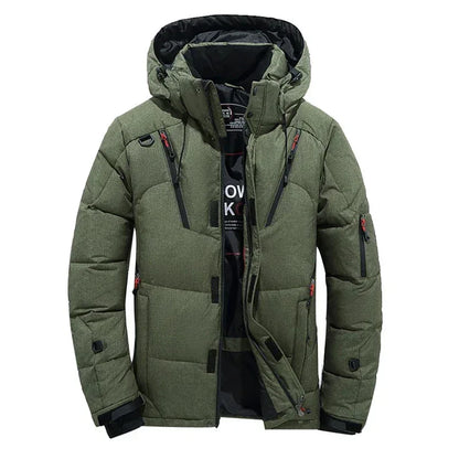 -20 Degree Down Jacket Male Winter Parkas Men White Duck Down Jacket Hooded Outdoor Thick Warm Padded Snow Coat Oversize M-4XL - PlatiNum