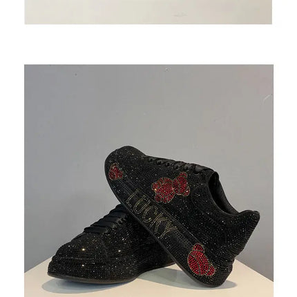 Luxury Fashion New Designer Men's Charm Rhinestone All Match Platform Causal Shoes Male Flats Moccasins Walking Sneakers Zapatos