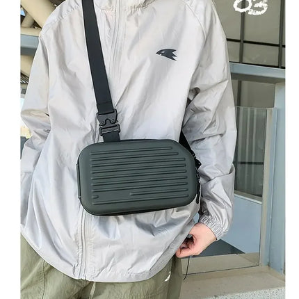 Borsa a tracolla rigida nera, leggera e portatile, per adulti, ideale per il trasporto quotidiano, lo shopping, le brevi camminate all'aperto e l'uso quotidiano.