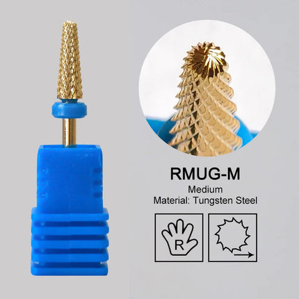 Carbide Large Cone Nail Drill Bits Electric Milling Cutter For Gel Polish Removal Grinding DIY Home Salon Manicure Pedicure Nail Art Accessories Supplies