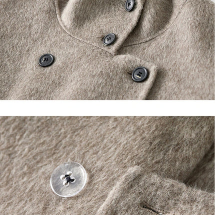 SENTUBILA 100% Wool Winter Jackets for Women Short Coats 2026 Stand Turtleneck Unlined Wool Outerwears Female Clothes W44O56626