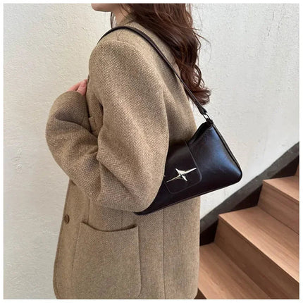 New Style Women's Bag with Lock Closure Fashionable Women Bag Trendy Embossed Women's Shoulder Bag Popular Crossbody Bag PlatiNum