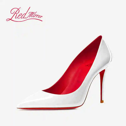 Tacchi da donna Colore nudo Tacco alto elegante da donna Scarpe nere di lusso donna 2025 Fondo rosso lucido Punta a punta Party Ladies Women platinumshop