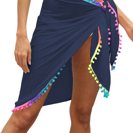 Sarong da Spiaggia per Donna, Sexy Copricostume in Rete Trasparente con Frange Colorate platinumshop