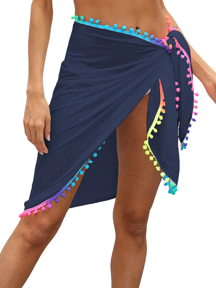 Sarong da Spiaggia per Donna, Sexy Copricostume in Rete Trasparente con Frange Colorate platinumshop