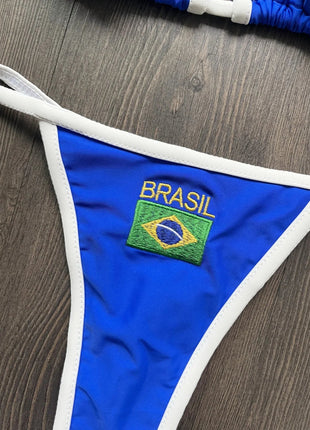 Costume da Bagno Bikini Brasiliano Ricamato a Contrasto con Patchwork per Donna - Set Estivo da Spiaggia platinumshop