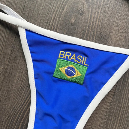 Costume da Bagno Bikini Brasiliano Ricamato a Contrasto con Patchwork per Donna - Set Estivo da Spiaggia platinumshop