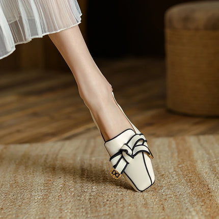 【JOCHEBED HU】2026 New Summer Retro Women's High Heels Thick Heel Square Toe Back Empty Shoes Trend 33-46