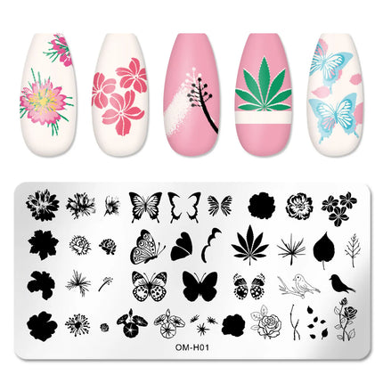 Nail Art Templates Stamping Plate Design Flower Leaf Butterfly Christmas Lace Stamp Templates Plates Image Manicure Accessories