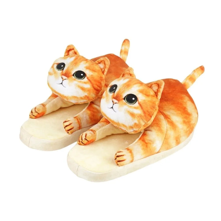 Tortoiseshell Cat EVA Cat Hugging Slippers Soft Creative Plush Kitty Slippers Cozy Animal Winter Fluffy Slides Women